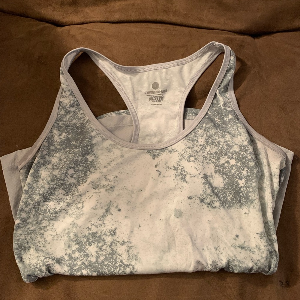 Gray Tiedye Workout Top